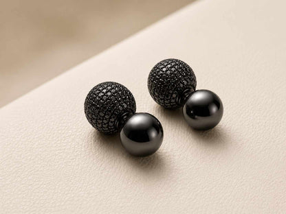 Lady D brinco Onix e perola negra 