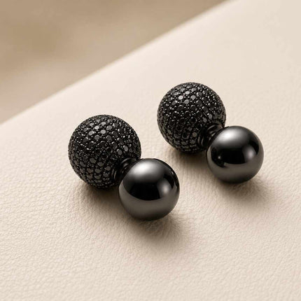 Lady D brinco Onix e perola negra 