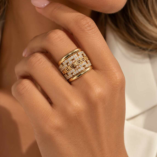 Anel Cart Cravejado