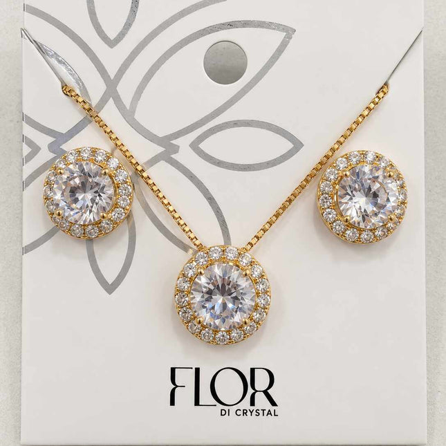 Conjunto oval cristal cravejado