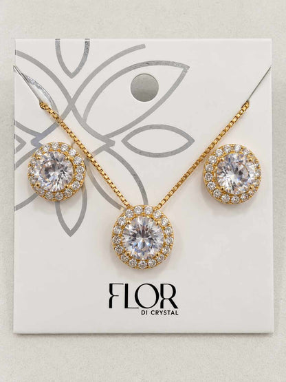 Conjunto oval cristal cravejado
