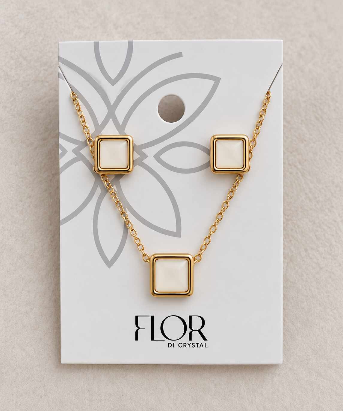 Conjunto Resinado quadrado branco