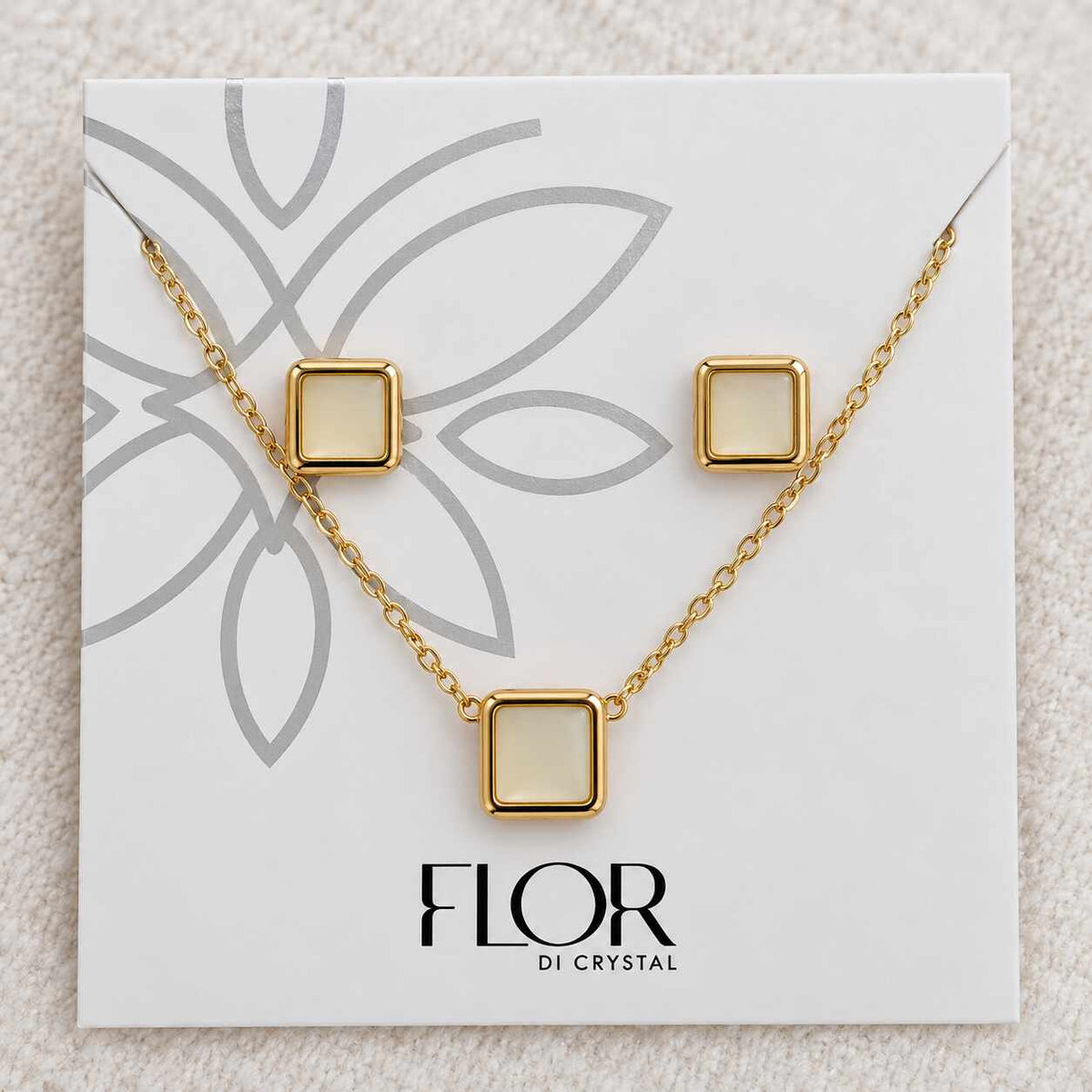 Conjunto Resinado quadrado manteiga