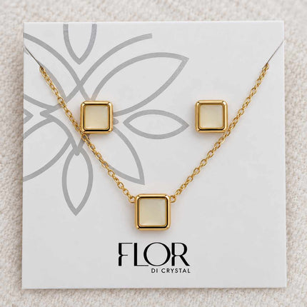 Conjunto Resinado quadrado manteiga