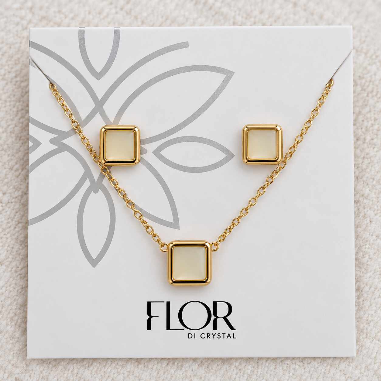 Conjunto Resinado quadrado manteiga