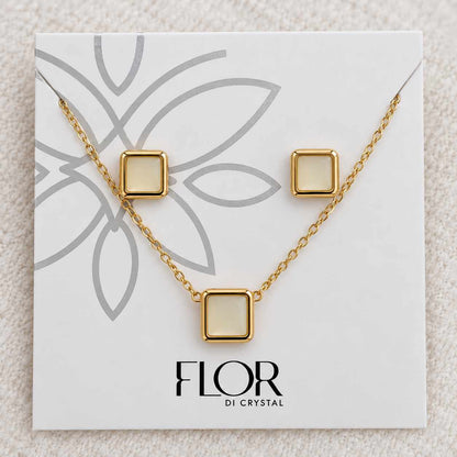 Conjunto Resinado quadrado manteiga