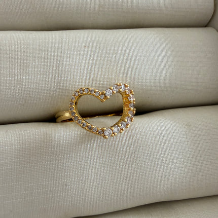 Heart ring in pave  adjustable