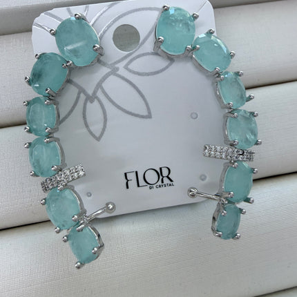 Earcuff pedra fusion paraiba blue 