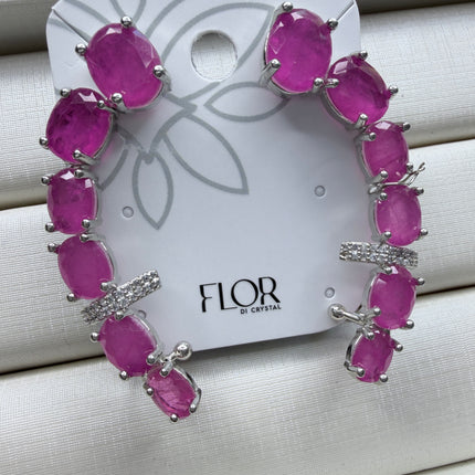 Earcuff pedra fusion fushia