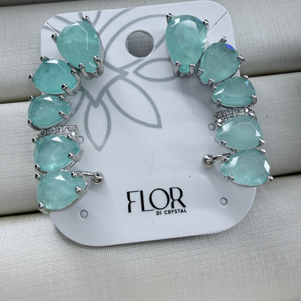 Earcuff pedra fusion paraiba blue  medio