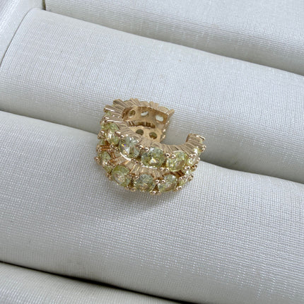 Ear cuff dupla cravejado em zircônia amarela