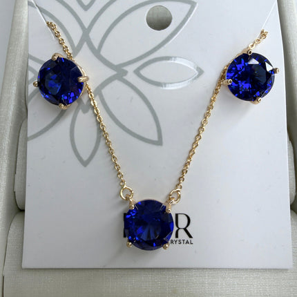 Conjunto ponto de luz 10mm zircônia azul royal