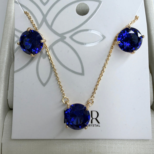 Conjunto ponto de luz 10mm zircônia azul royal