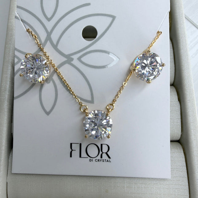 Conjunto ponto de luz 10mm zircônia cristal