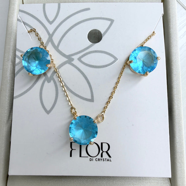 Conjunto ponto de luz 10mm zircônia turquesa