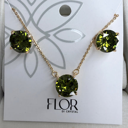 Conjunto ponto de luz 10mm zircônia verde oliva