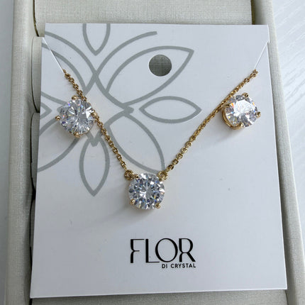 Conjunto ponto de luz 8mm zircônia cristal