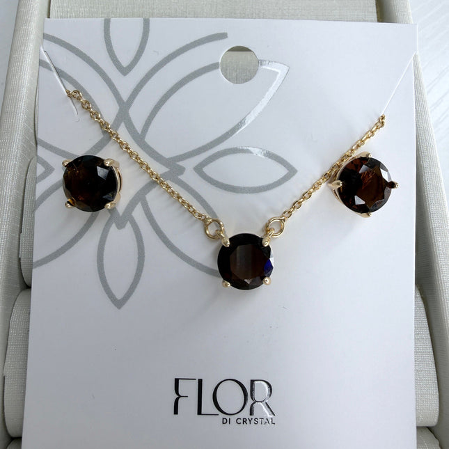 Conjunto ponto de luz 8mm zircônia fumê