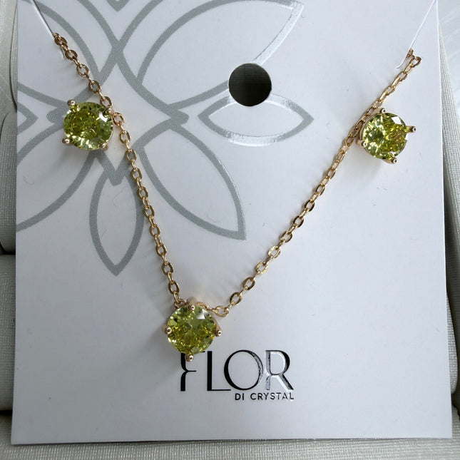 Conjunto ponto de luz 6mm zircônia green apple