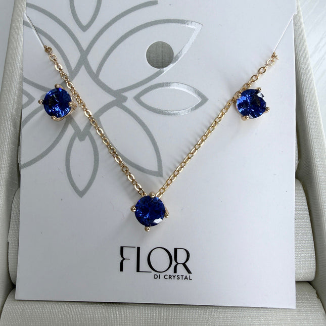 Conjunto ponto de luz 6mm zircônia safira