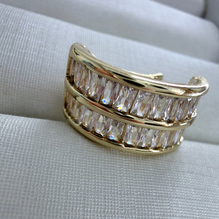 Piercing fake duas fileiras baguete