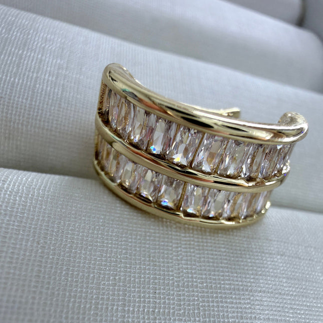 Piercing fake duas fileiras baguete