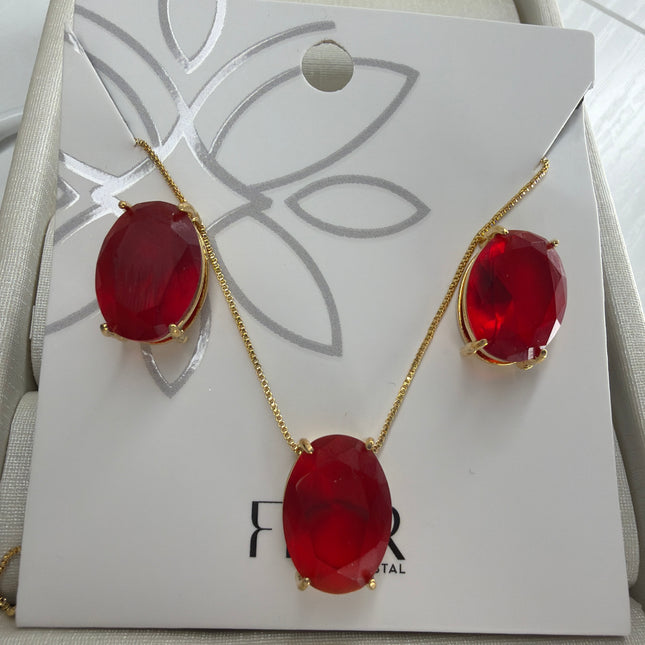 Conjunto ponto de luz oval rubi