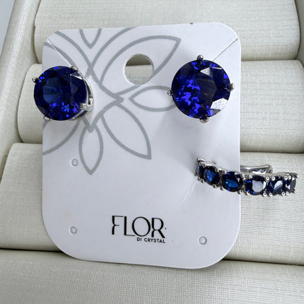 Brinco 10mm azul safira piercing ear cuff