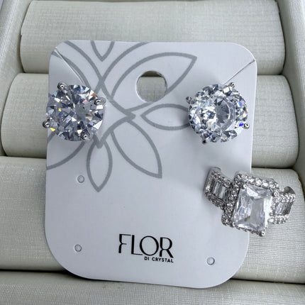 Brinco 10mm cristal piercing ear cuff retangular