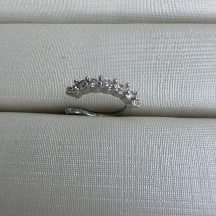 Piercing fake cravejado fino zircônia ródio branco