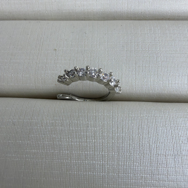 Piercing fake cravejado fino zircônia ródio branco