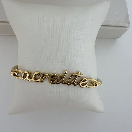 Pulseira Acredite folheada ouro