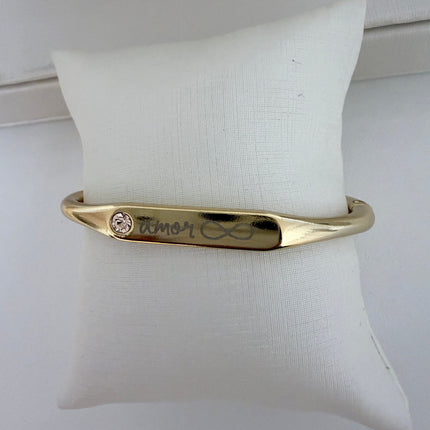 Pulseira barra Amor infinito folheada ouro