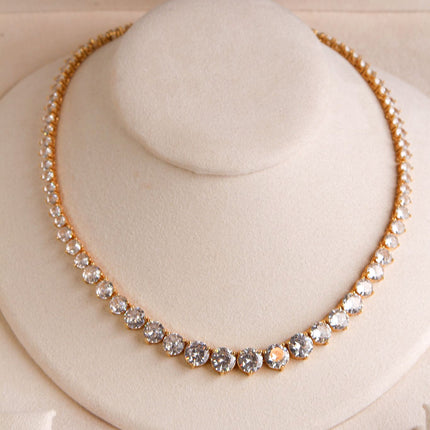 Colar riviera degradê cristal folheado ouro