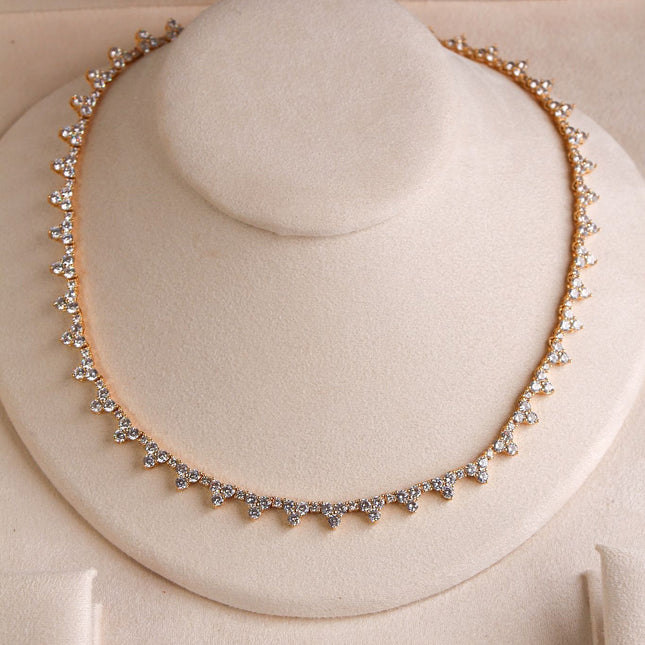 Colar riviera pingentes gota cristal folheado