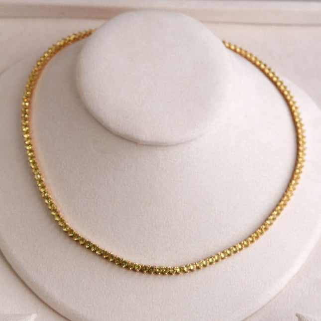 Colar riviera amarelo 4mm 42cm folheado ouro