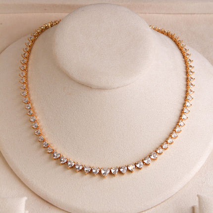 Colar riviera cristal 4mm 42cm folheado ouro