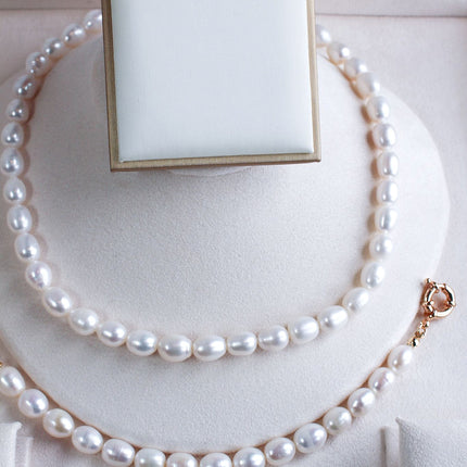 Conjunto colar brincos pérolas barrocas