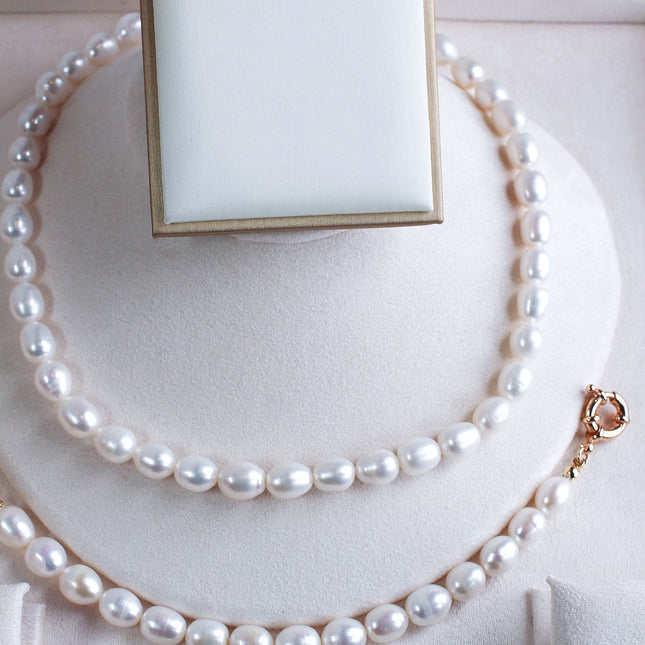 Conjunto colar brincos pérolas barrocas