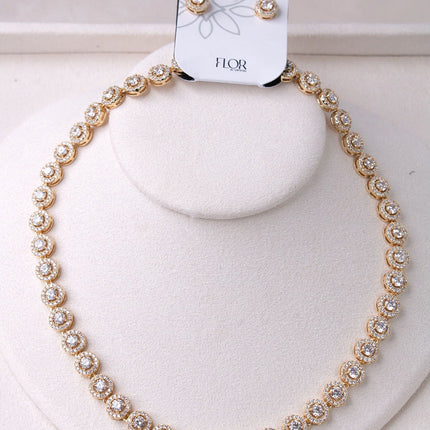 Conjunto riviera brincos zircônia cristal