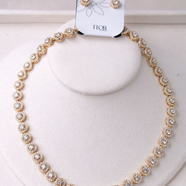 Conjunto riviera brincos zircônia cristal
