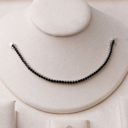 Pulseira riviera pedras pretas 4mm