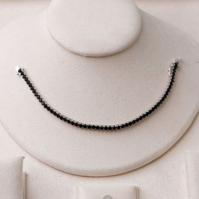 Pulseira riviera pedras pretas 4mm