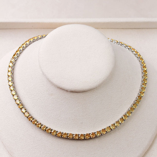 Colar riviera zircônia amarela 4mm 40cm