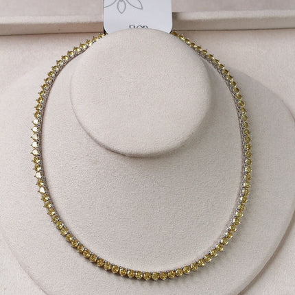 Colar riviera amarela 4mm pontas