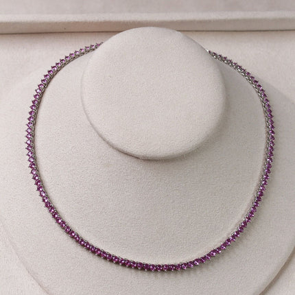 Colar riviera rosa 3mm pontas