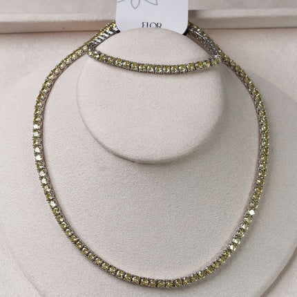 Colar riviera amarela 4mm pontas 40cm