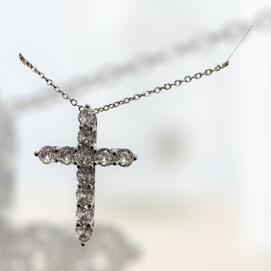 Colar - Cruz Grande rodio Cravejada