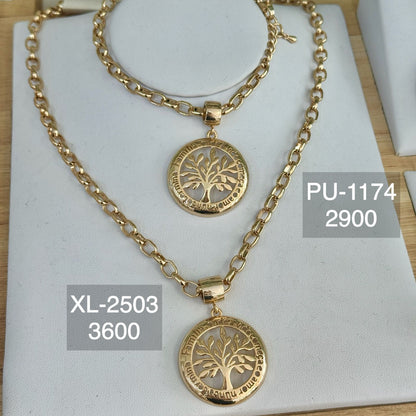 Conjunto de pulseira e colar - gold