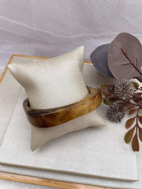 Bracelete - Bracelete de resina Cor Caramelo marmore